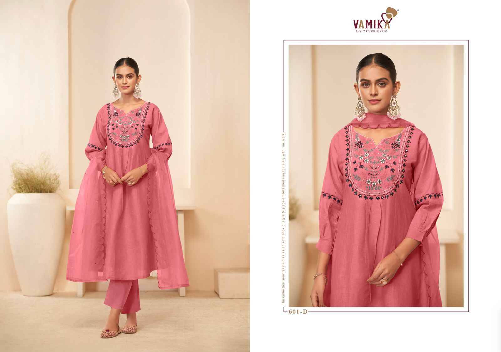 Rasmalai Vol-1 By Vamika 601-A To 601-D Series Beautiful Festive Suits Colorful Stylish Fancy Casual Wear & Ethnic Wear Cambric Cotton Dresses At Wholesale Price