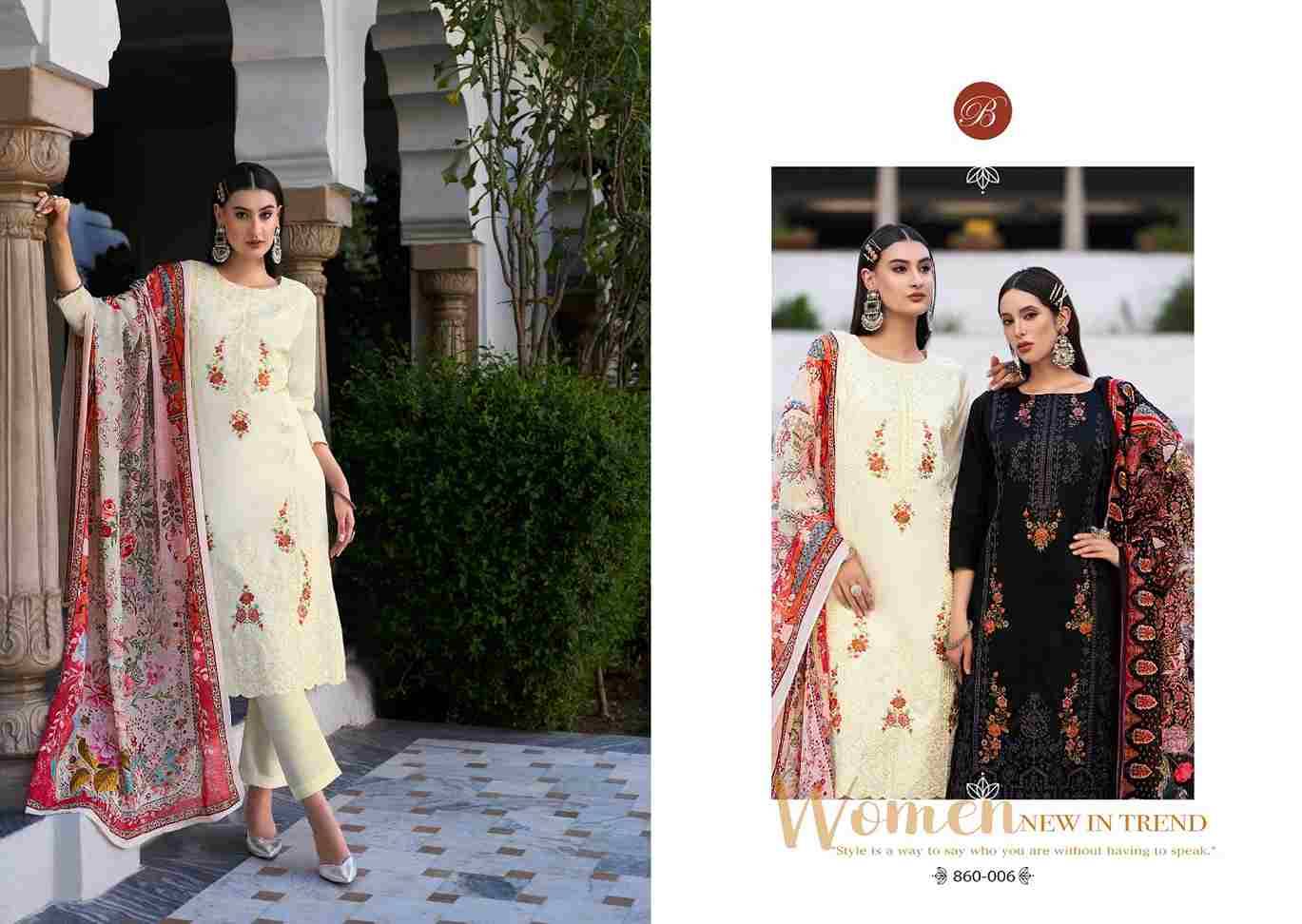 Zarqash Vol-6 By Belliza 860-001 To 860-006 Series Beautiful Festive Suits Stylish Fancy Colorful Casual Wear & Ethnic Wear Pure Jam Cotton Dresses At Wholesale Price