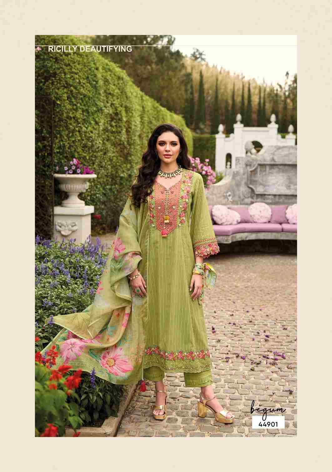 Begum Vol-7 By Kailee 44901 To 44905 Series Festive Suits Beautiful Fancy Colorful Stylish Party Wear & Occasional Wear Pure Cotton With Work Dresses At Wholesale Price