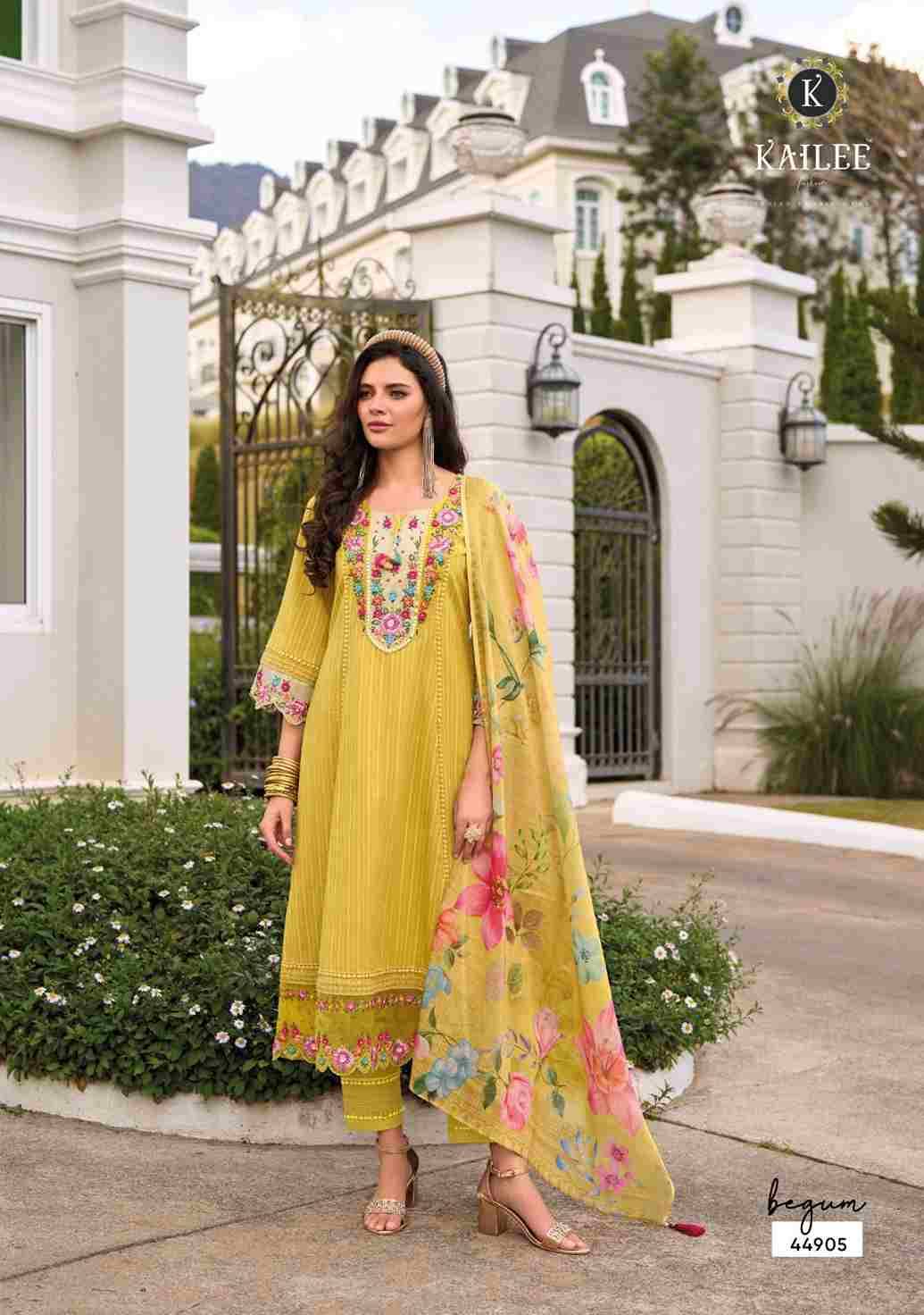 Begum Vol-7 By Kailee 44901 To 44905 Series Festive Suits Beautiful Fancy Colorful Stylish Party Wear & Occasional Wear Pure Cotton With Work Dresses At Wholesale Price