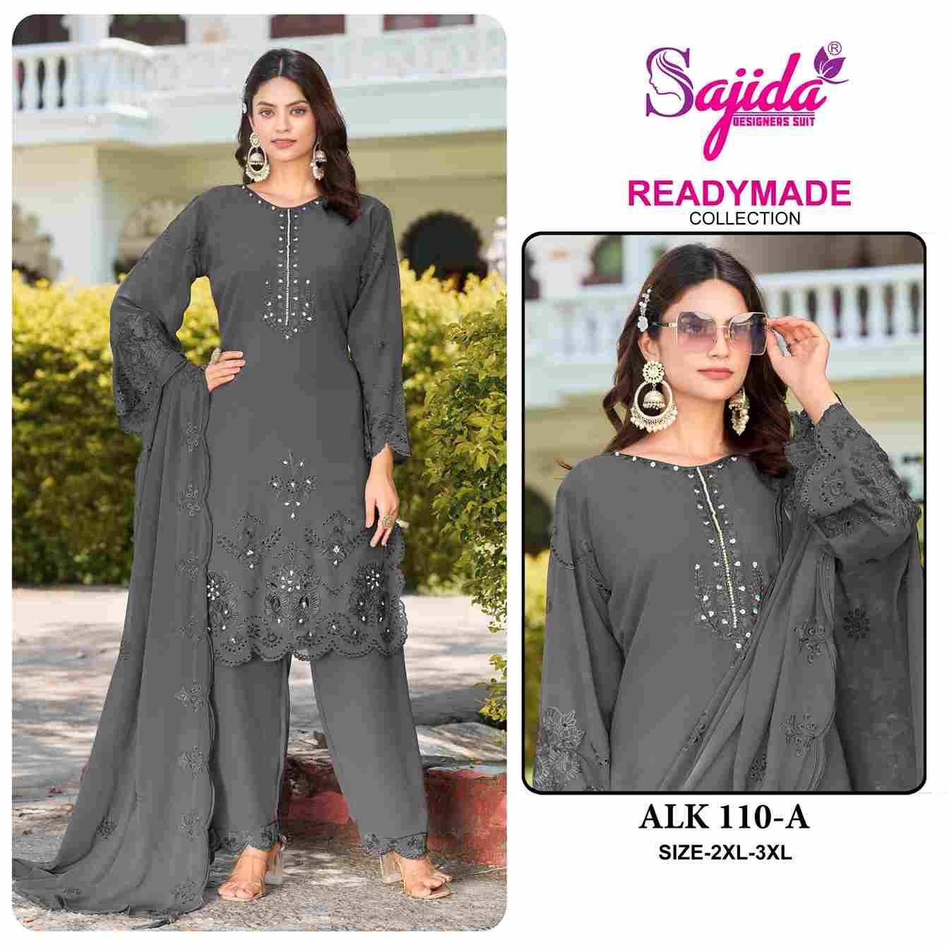 ALK-110 Colours By Sajida Designer Suits 110-A To 110-D Series Beautiful Pakistani Suits Colorful Stylish Fancy Casual Wear & Ethnic Wear Heavy Georgette Embroidered Dresses At Wholesale Price