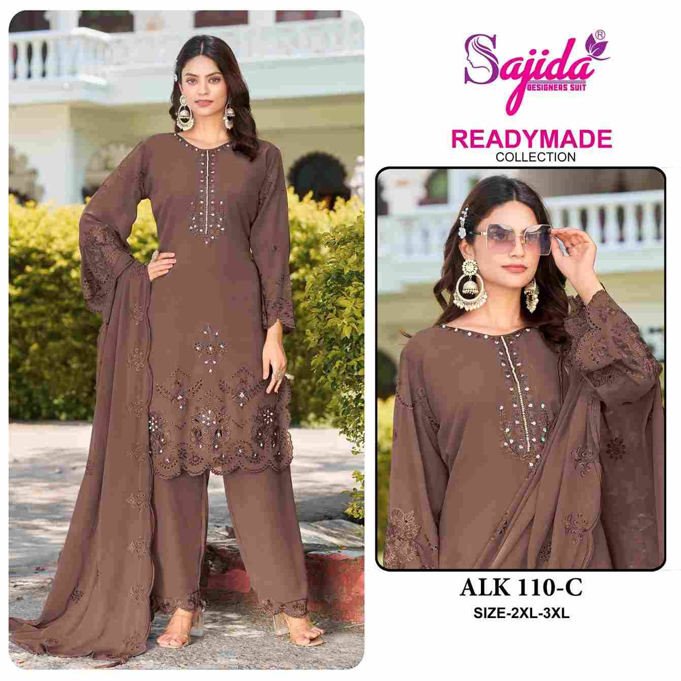 ALK-110 Colours By Sajida Designer Suits 110-A To 110-D Series Beautiful Pakistani Suits Colorful Stylish Fancy Casual Wear & Ethnic Wear Heavy Georgette Embroidered Dresses At Wholesale Price