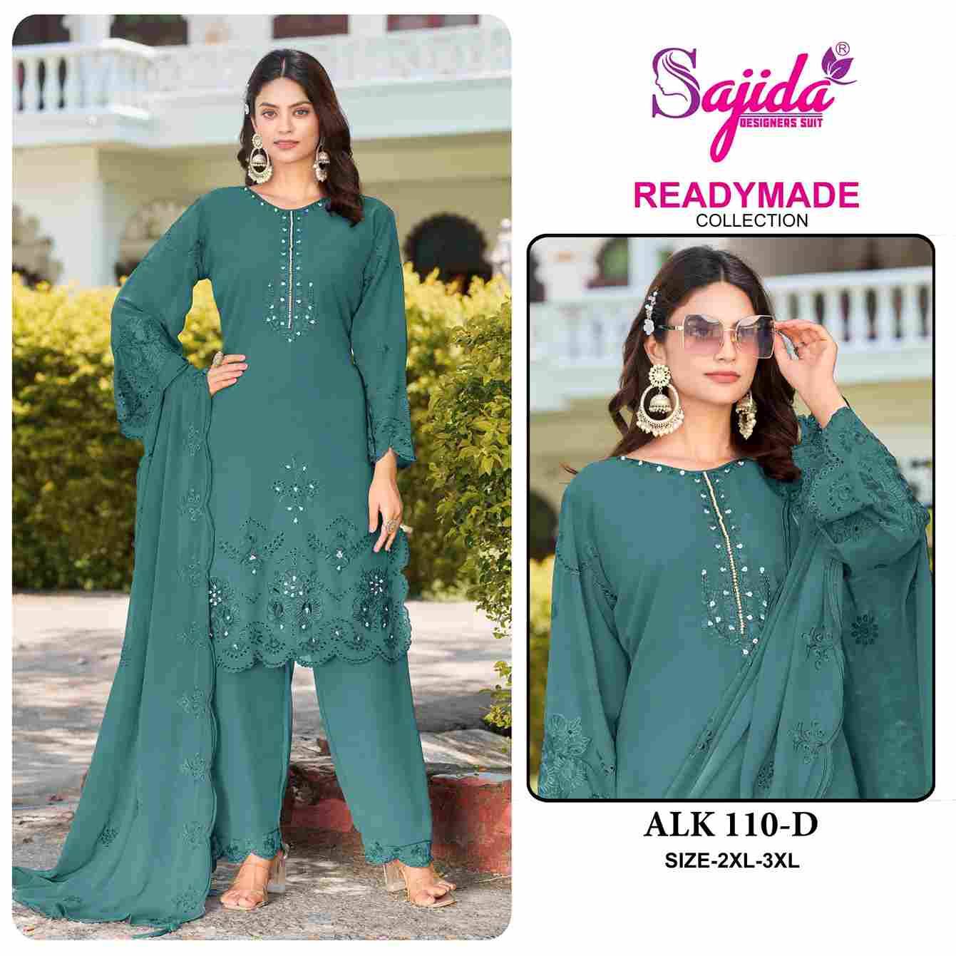 ALK-110 Colours By Sajida Designer Suits 110-A To 110-D Series Beautiful Pakistani Suits Colorful Stylish Fancy Casual Wear & Ethnic Wear Heavy Georgette Embroidered Dresses At Wholesale Price