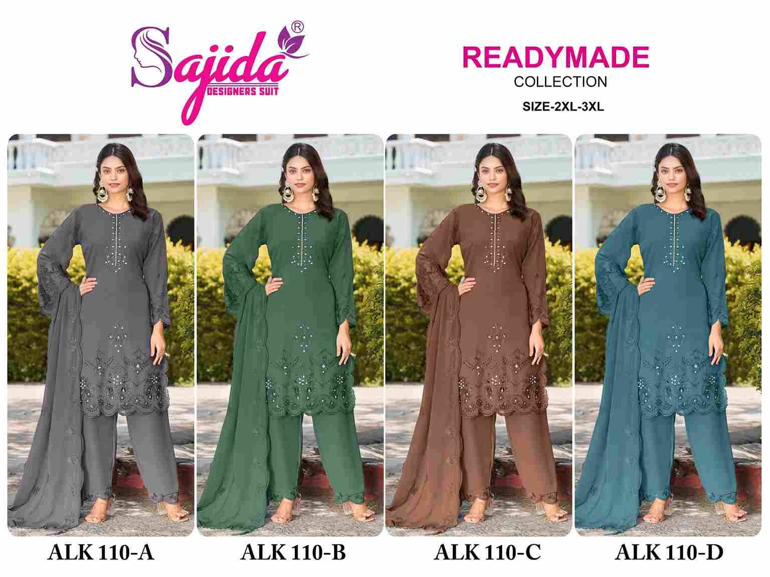 ALK-110 Colours By Sajida Designer Suits 110-A To 110-D Series Beautiful Pakistani Suits Colorful Stylish Fancy Casual Wear & Ethnic Wear Heavy Georgette Embroidered Dresses At Wholesale Price