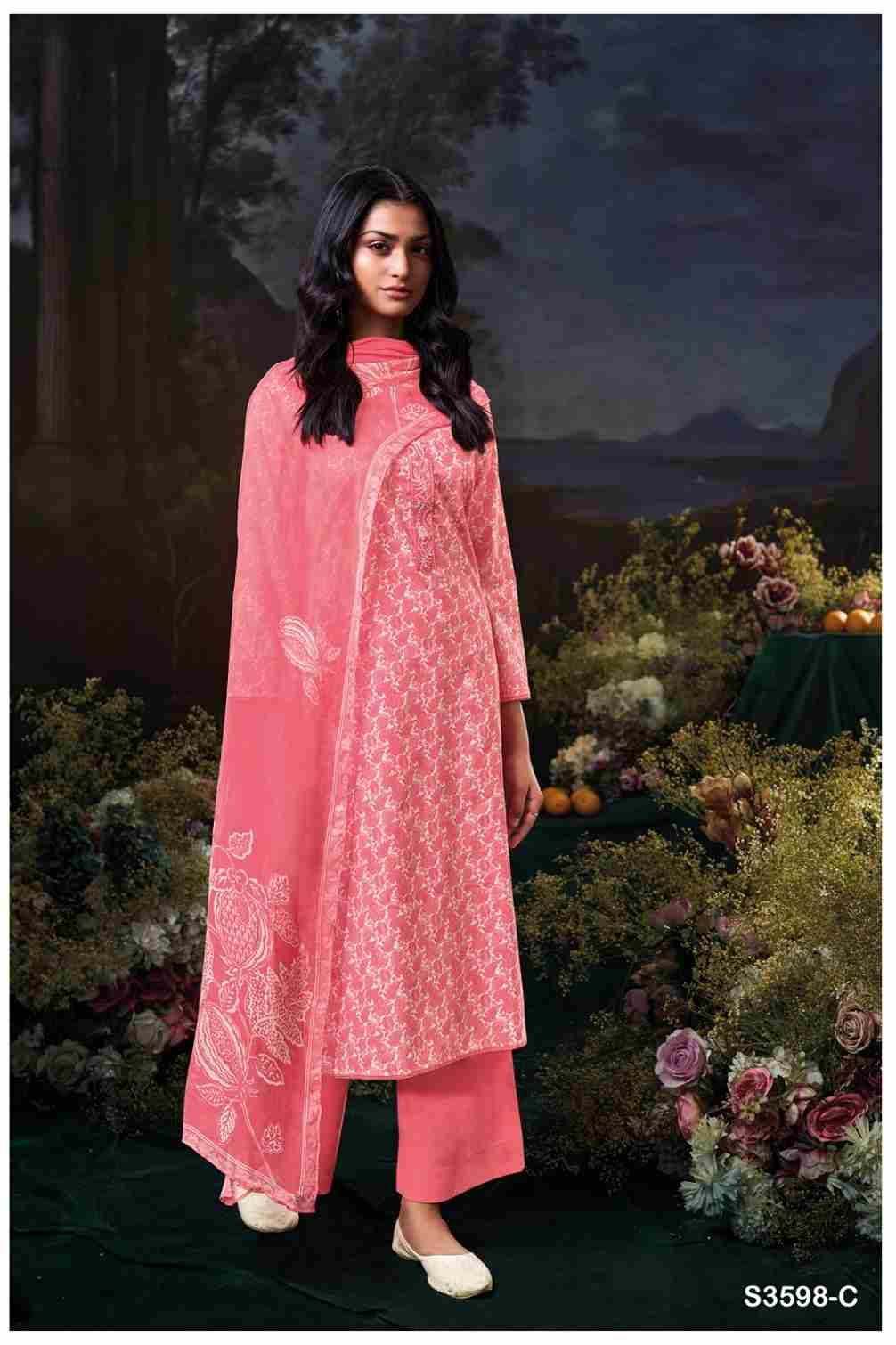 Flora-3598 By Ganga Fashion 3598-A To 3598-D Series Beautiful Festive Suits Colorful Stylish Fancy Casual Wear & Ethnic Wear Pure Cotton Dresses At Wholesale Price