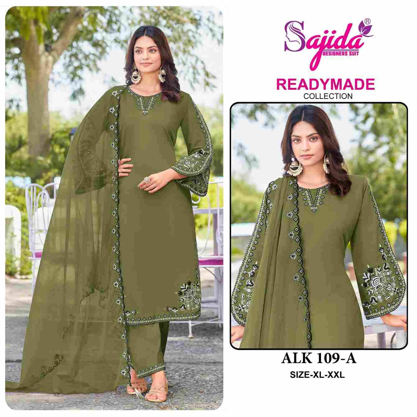ALK-109 Colours By Sajida Designer Suits 109-A To 109-D Series Beautiful Pakistani Suits Colorful Stylish Fancy Casual Wear & Ethnic Wear Roman Silk Embroidered Dresses At Wholesale Price