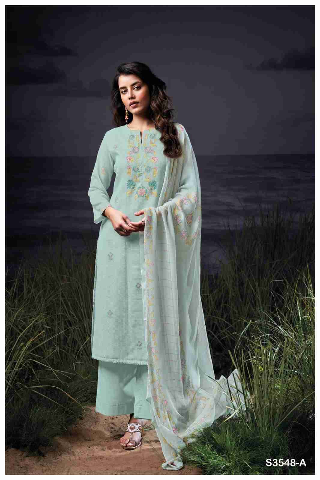 Breea-3548 By Ganga Fashion 3548-A To 3548-D Series Beautiful Festive Suits Colorful Stylish Fancy Casual Wear & Ethnic Wear Pure Cotton Dresses At Wholesale Price