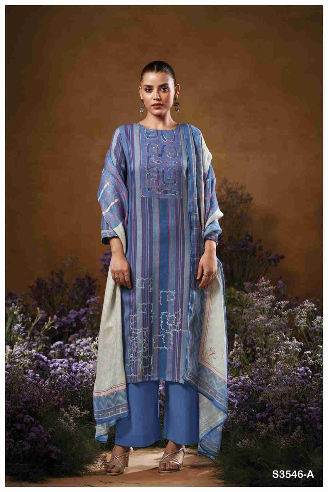 Tavia-3546 By Ganga Fashion 3546-A To 3546-D Series Beautiful Festive Suits Colorful Stylish Fancy Casual Wear & Ethnic Wear Pure Cotton Dresses At Wholesale Price