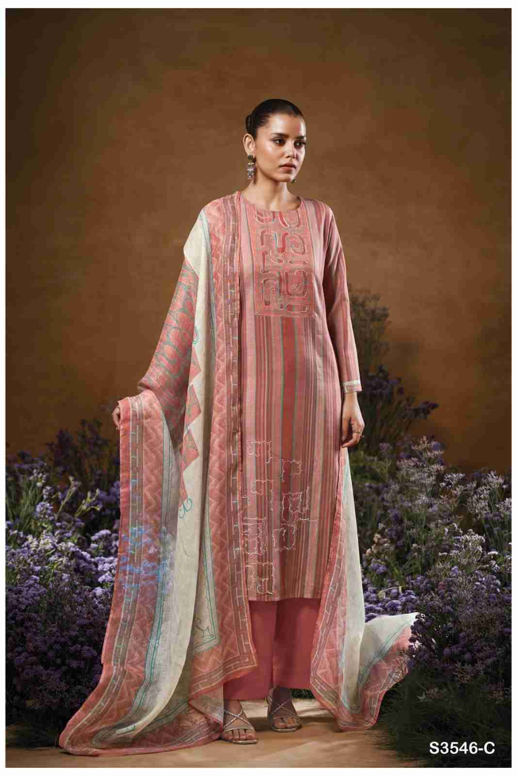 Tavia-3546 By Ganga Fashion 3546-A To 3546-D Series Beautiful Festive Suits Colorful Stylish Fancy Casual Wear & Ethnic Wear Pure Cotton Dresses At Wholesale Price