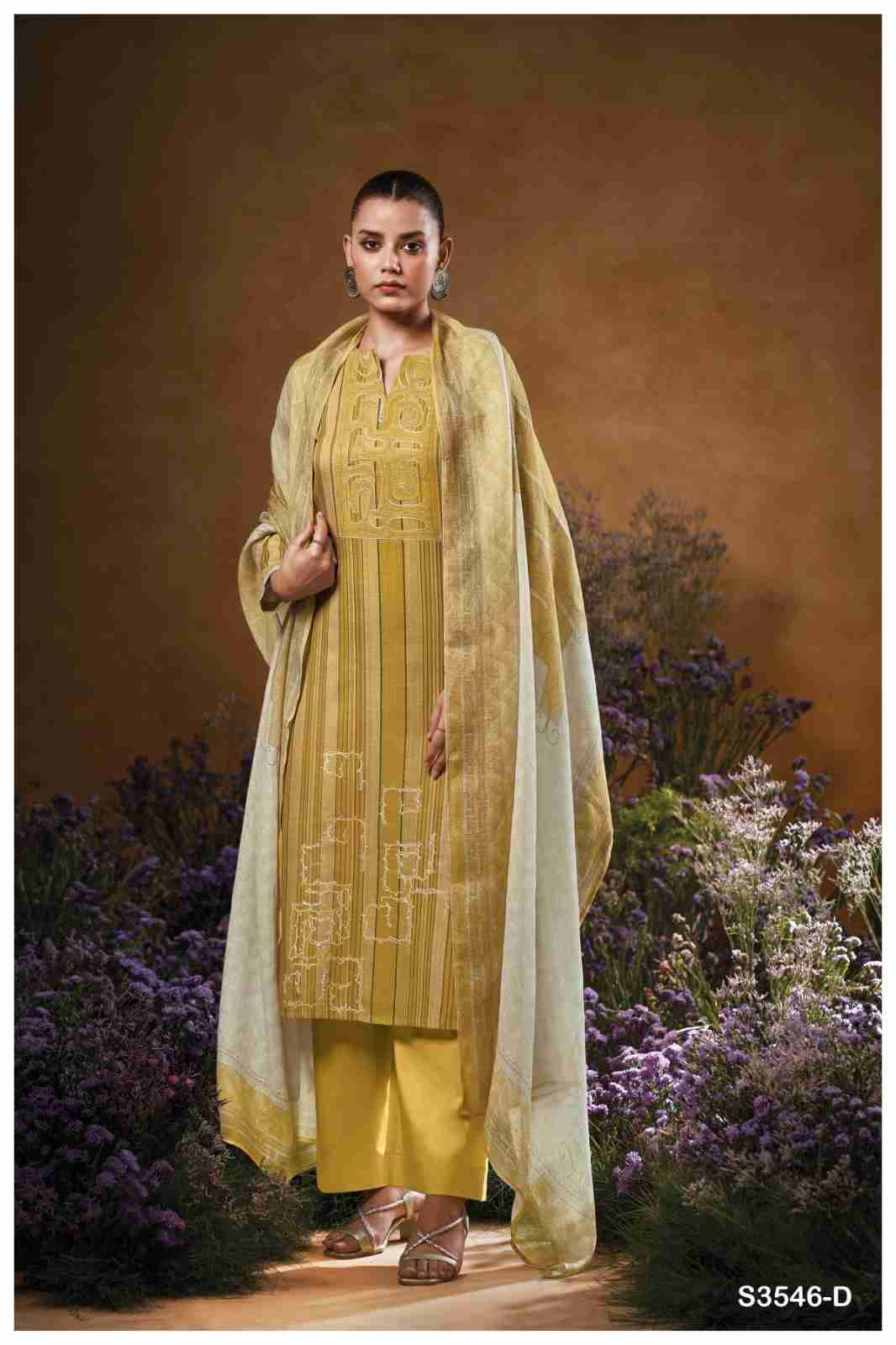 Tavia-3546 By Ganga Fashion 3546-A To 3546-D Series Beautiful Festive Suits Colorful Stylish Fancy Casual Wear & Ethnic Wear Pure Cotton Dresses At Wholesale Price