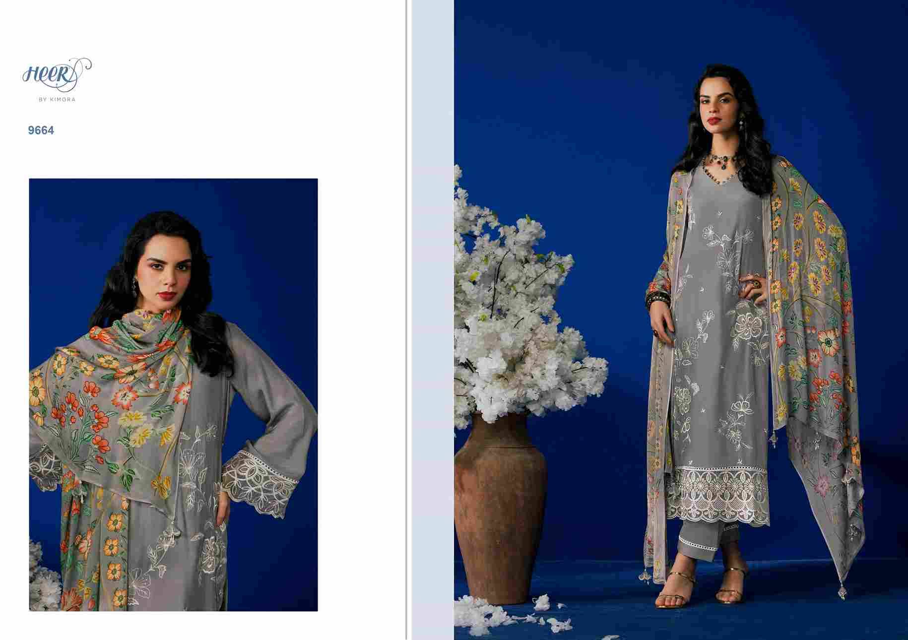 Florus By Kimora Fashion 9661 To 9666 Series Designer Festive Suits Collection Beautiful Stylish Fancy Colorful Party Wear & Occasional Wear Pure Muslin Dresses At Wholesale Price