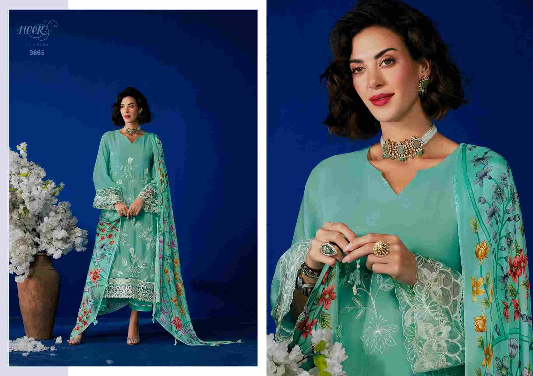Florus By Kimora Fashion 9661 To 9666 Series Designer Festive Suits Collection Beautiful Stylish Fancy Colorful Party Wear & Occasional Wear Pure Muslin Dresses At Wholesale Price