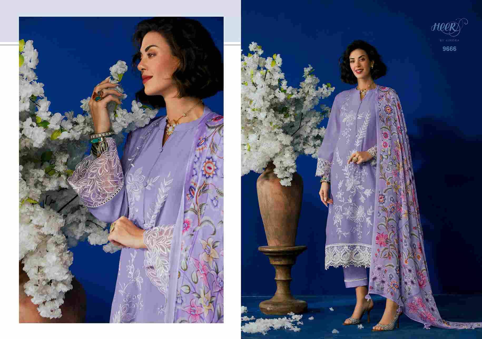 Florus By Kimora Fashion 9661 To 9666 Series Designer Festive Suits Collection Beautiful Stylish Fancy Colorful Party Wear & Occasional Wear Pure Muslin Dresses At Wholesale Price