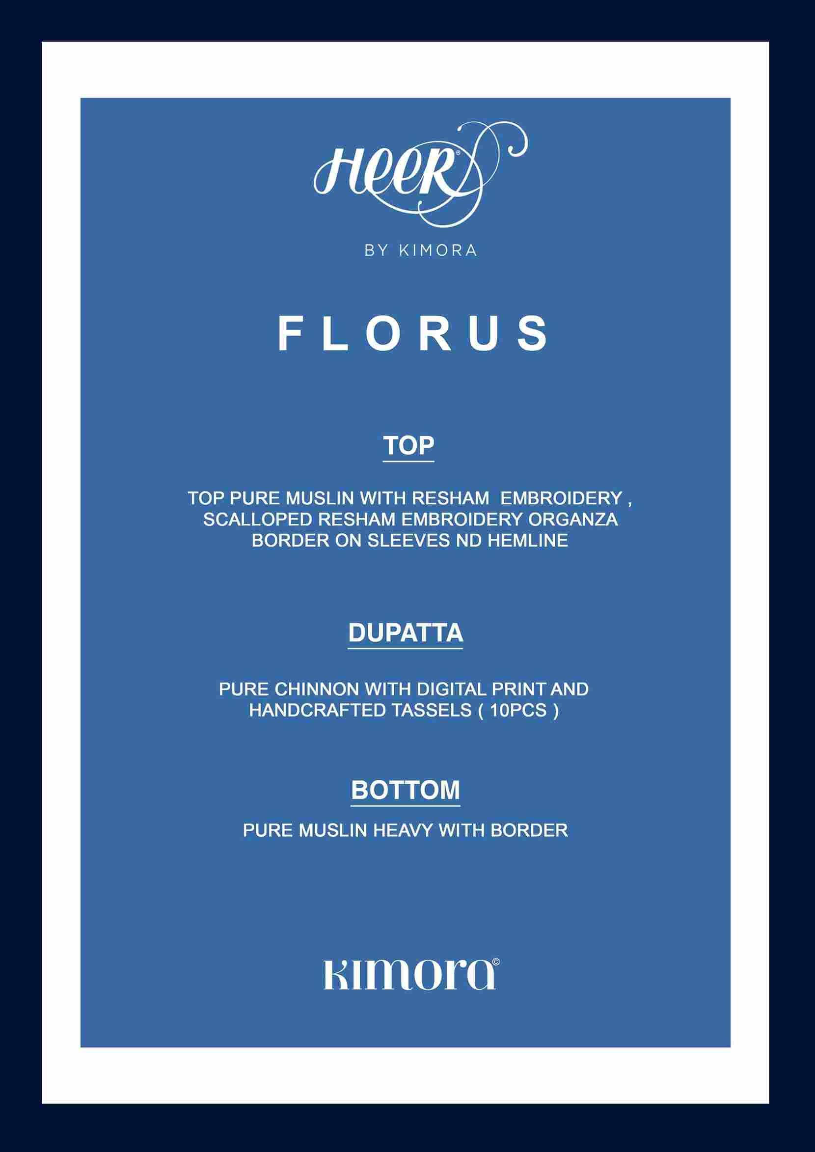 Florus By Kimora Fashion 9661 To 9666 Series Designer Festive Suits Collection Beautiful Stylish Fancy Colorful Party Wear & Occasional Wear Pure Muslin Dresses At Wholesale Price