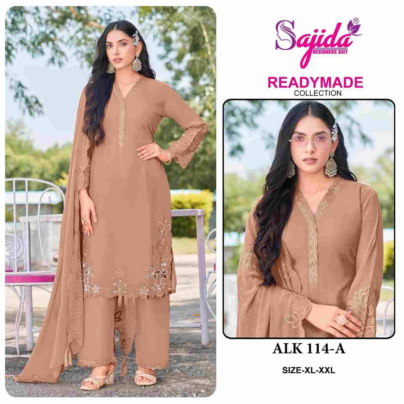 ALK-114 Colours By Sajida Designer Suits 114-A To 114-D Series Beautiful Pakistani Suits Colorful Stylish Fancy Casual Wear & Ethnic Wear Heavy Georgette Embroidered Dresses At Wholesale Price