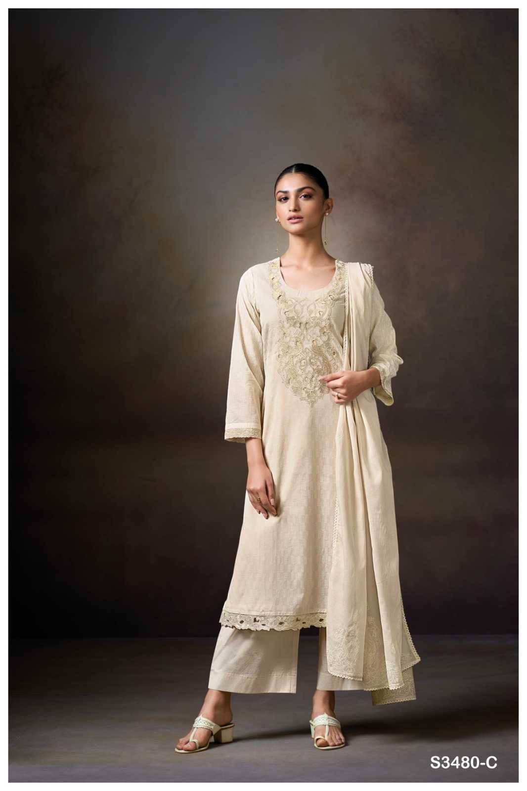 Princy-3480 By Ganga Fashion 3480-A To 3480-C Series Beautiful Festive Suits Colorful Stylish Fancy Casual Wear & Ethnic Wear Pure Mal Dresses At Wholesale Price