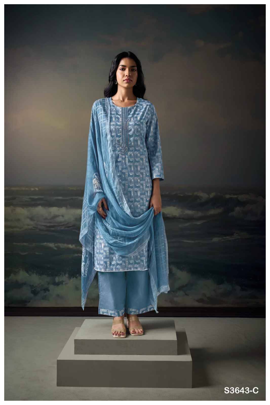 Legeto-3643 By Ganga Fashion 3643-A To 3643-D Series Beautiful Festive Suits Colorful Stylish Fancy Casual Wear & Ethnic Wear Pure Cotton Dresses At Wholesale Price