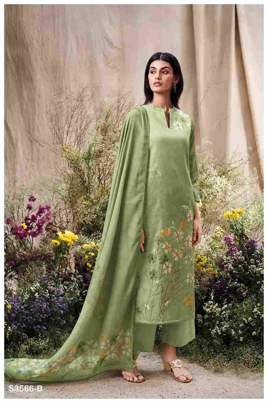 Ela-3566 By Ganga Fashion 3566-A To 3566-D Series Beautiful Festive Suits Colorful Stylish Fancy Casual Wear & Ethnic Wear Pure Cotton Linen Dresses At Wholesale Price