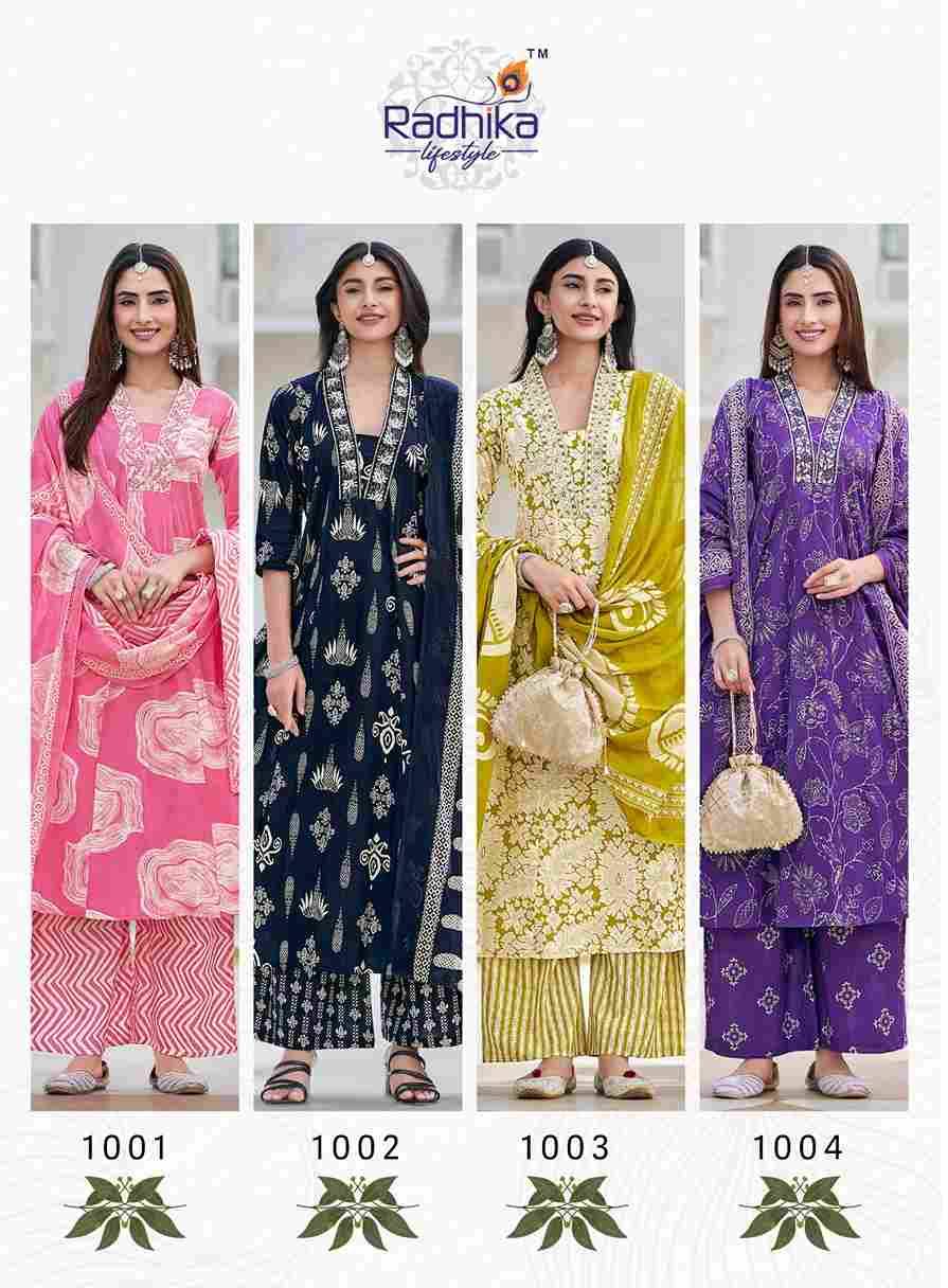 Summer Garden Vol-1 By Radhika Lifestyle 1001 To 1008 Series Beautiful Festive Suits Colorful Stylish Fancy Casual Wear & Ethnic Wear Pure Cotton Dresses At Wholesale Price