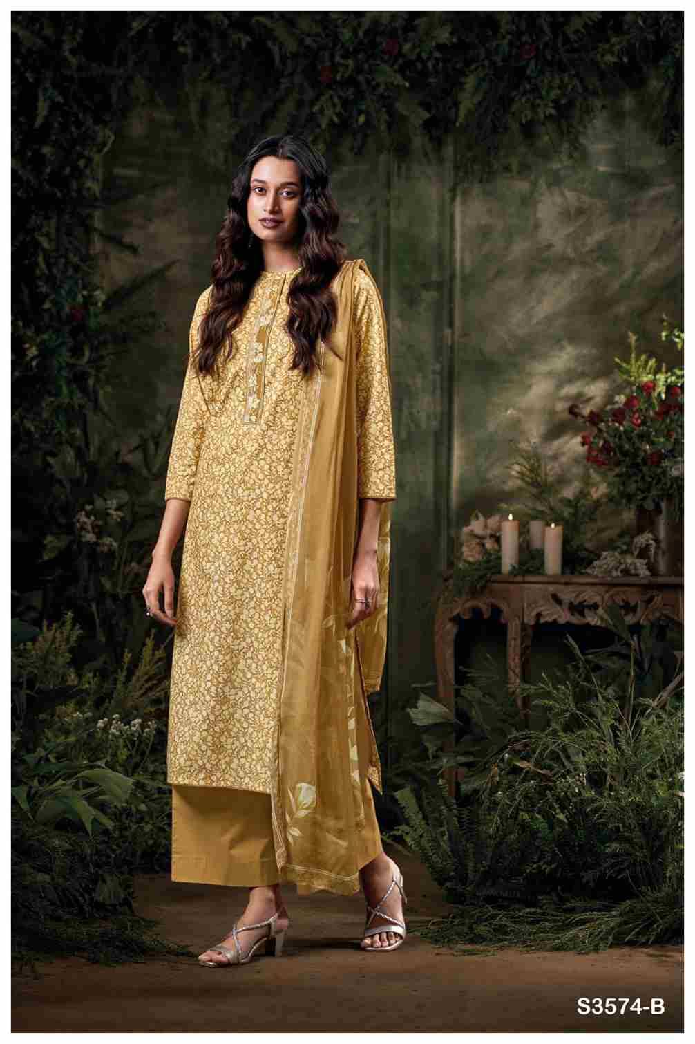 Cianna-3574 By Ganga Fashion 3574-A To 3574-D Series Beautiful Festive Suits Colorful Stylish Fancy Casual Wear & Ethnic Wear Pure Cotton Dresses At Wholesale Price