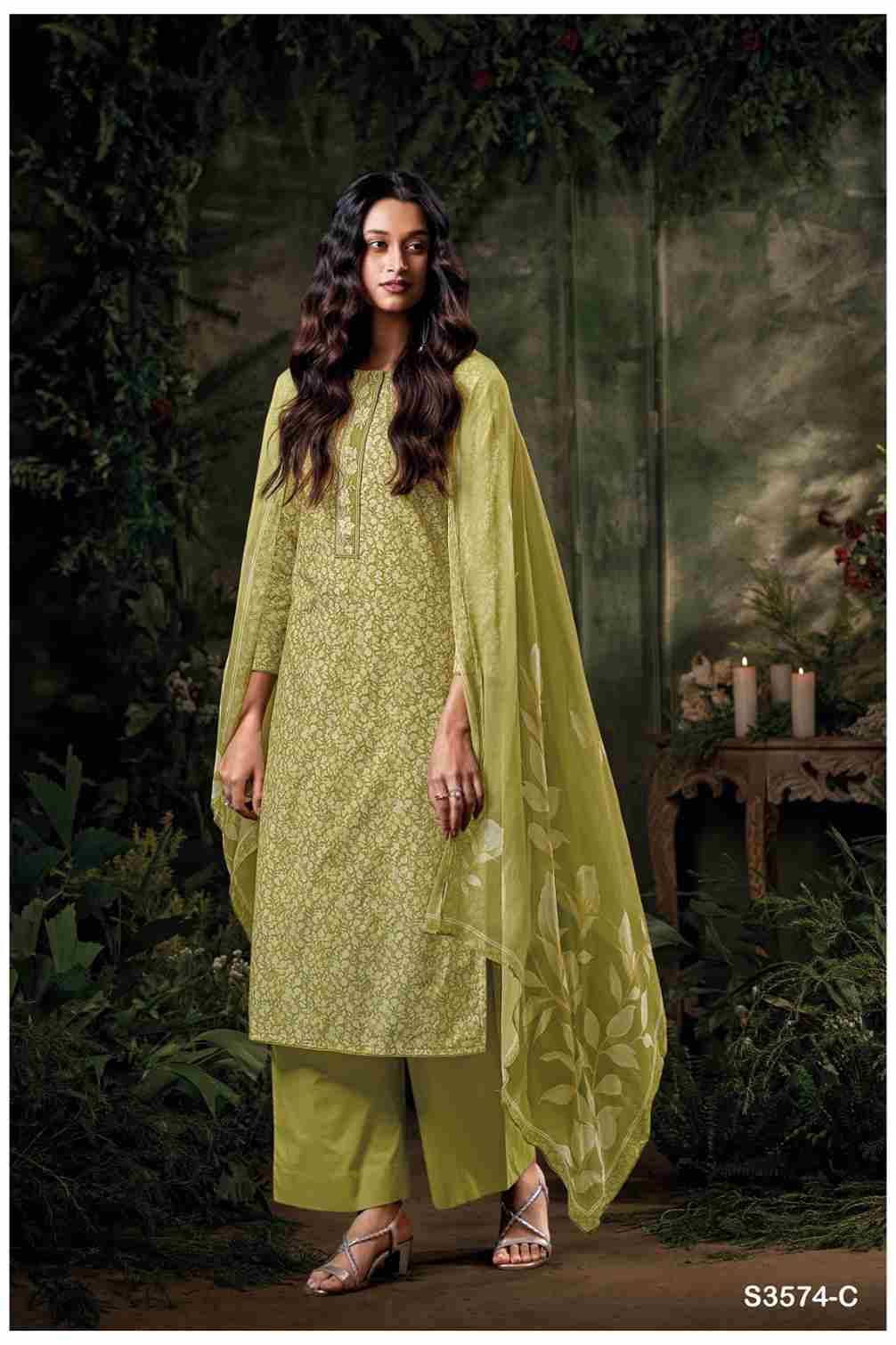 Cianna-3574 By Ganga Fashion 3574-A To 3574-D Series Beautiful Festive Suits Colorful Stylish Fancy Casual Wear & Ethnic Wear Pure Cotton Dresses At Wholesale Price