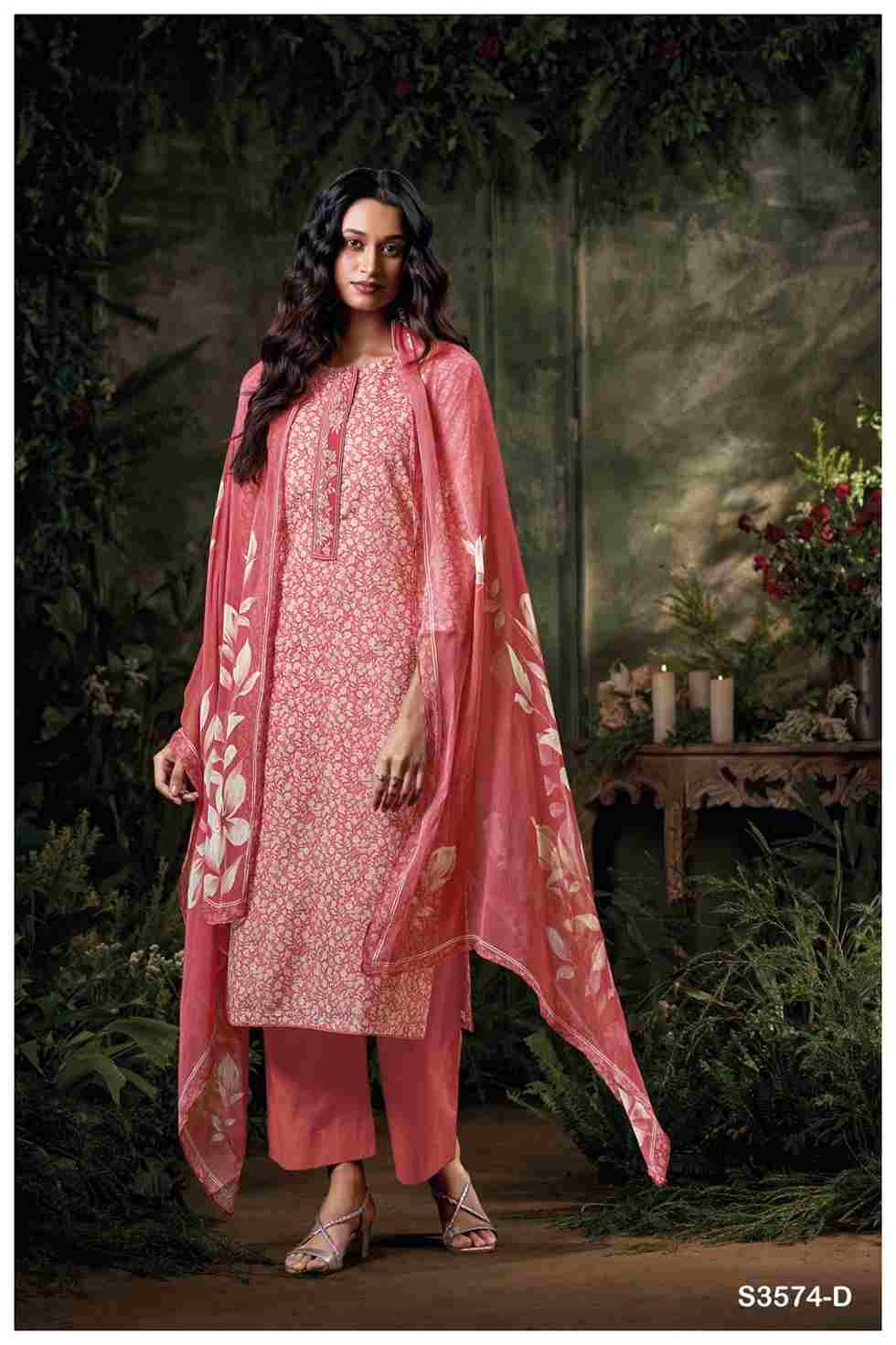 Cianna-3574 By Ganga Fashion 3574-A To 3574-D Series Beautiful Festive Suits Colorful Stylish Fancy Casual Wear & Ethnic Wear Pure Cotton Dresses At Wholesale Price