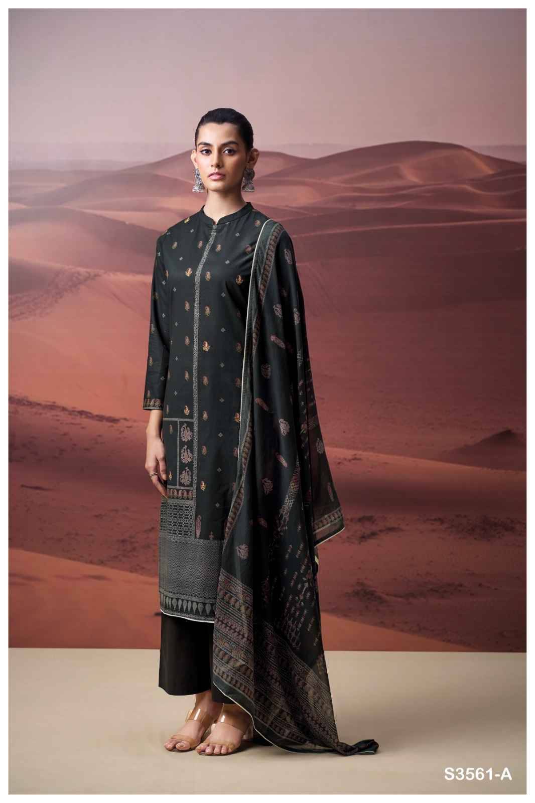 Daleyza-3561 By Ganga Fashion 3561-A To 3561-C Series Beautiful Festive Suits Colorful Stylish Fancy Casual Wear & Ethnic Wear Pure Cotton Dresses At Wholesale Price