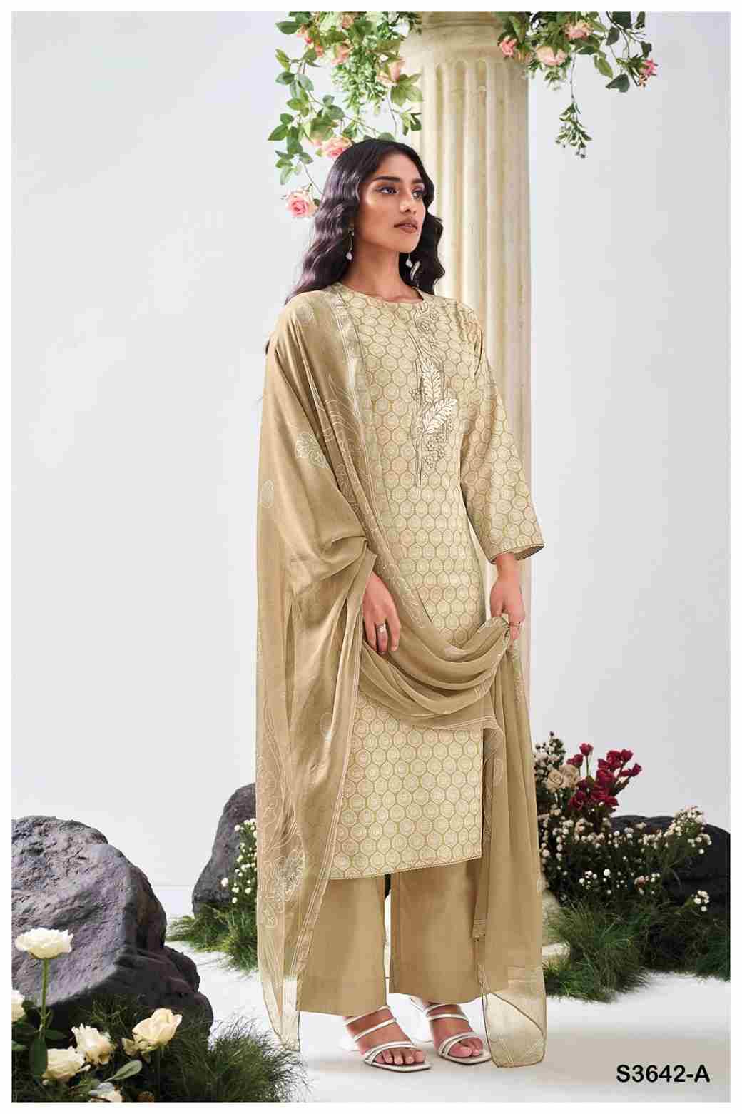 Fatiha-3642 By Ganga Fashion 3642-A To 3642-D Series Beautiful Festive Suits Colorful Stylish Fancy Casual Wear & Ethnic Wear Pure Cotton Dresses At Wholesale Price