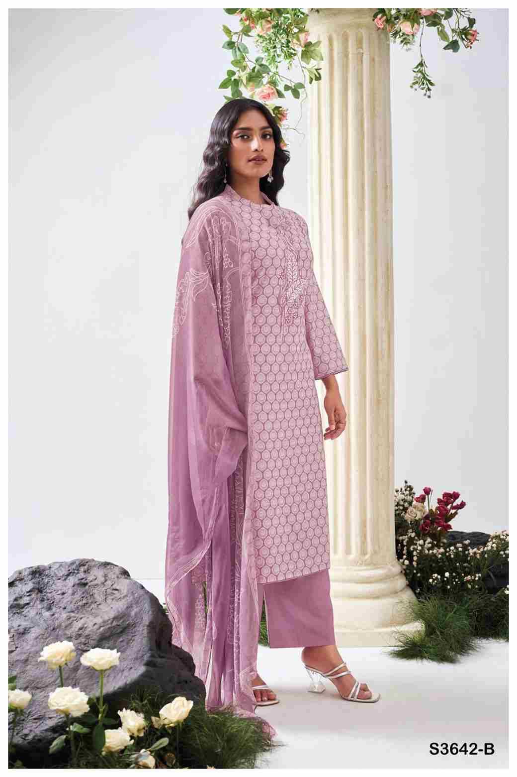 Fatiha-3642 By Ganga Fashion 3642-A To 3642-D Series Beautiful Festive Suits Colorful Stylish Fancy Casual Wear & Ethnic Wear Pure Cotton Dresses At Wholesale Price