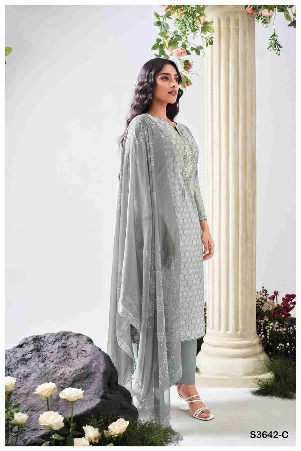 Fatiha-3642 By Ganga Fashion 3642-A To 3642-D Series Beautiful Festive Suits Colorful Stylish Fancy Casual Wear & Ethnic Wear Pure Cotton Dresses At Wholesale Price