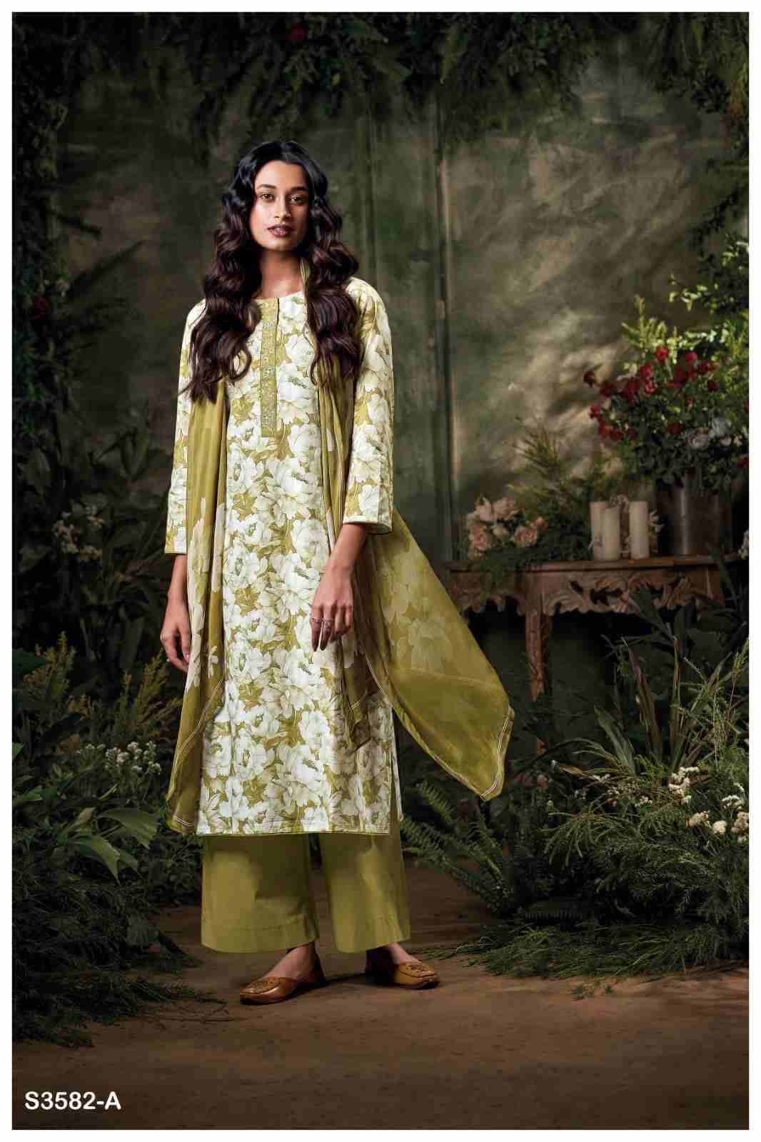 Emera-3582 By Ganga Fashion 3582-A To 3582-D Series Beautiful Festive Suits Colorful Stylish Fancy Casual Wear & Ethnic Wear Pure Cotton Dresses At Wholesale Price