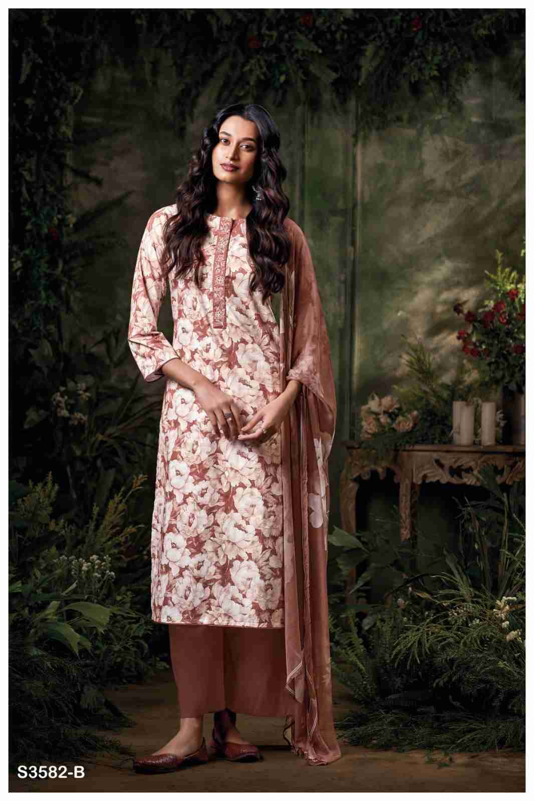 Emera-3582 By Ganga Fashion 3582-A To 3582-D Series Beautiful Festive Suits Colorful Stylish Fancy Casual Wear & Ethnic Wear Pure Cotton Dresses At Wholesale Price