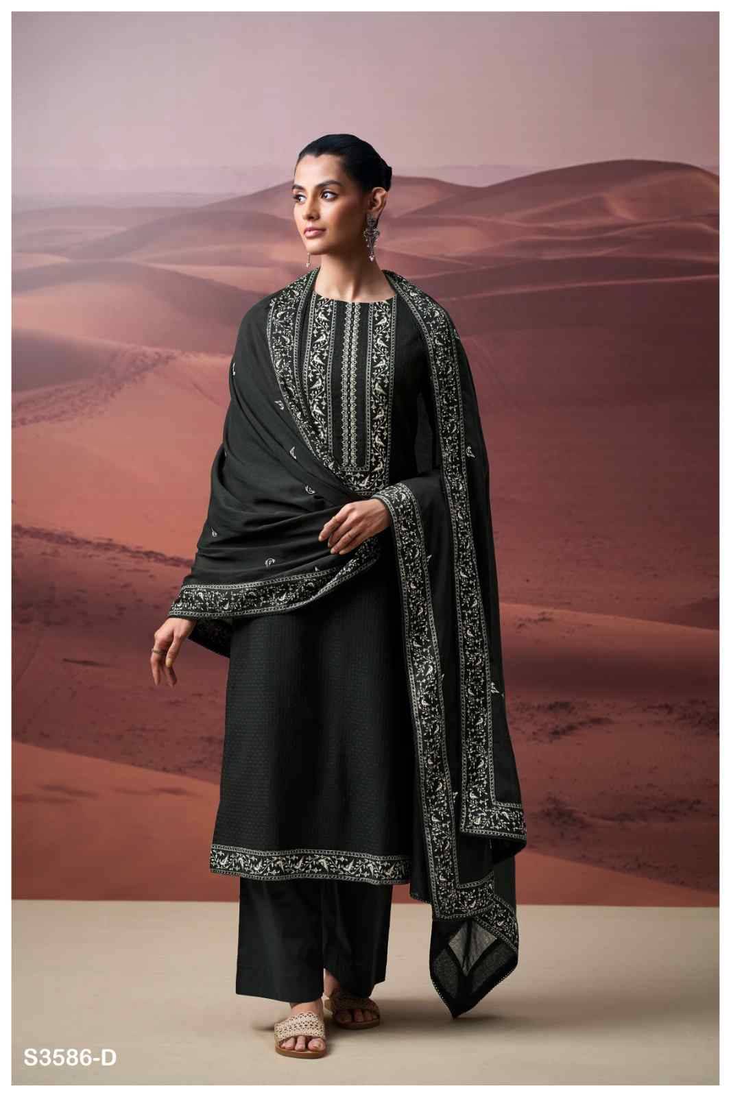 Naysa-3586 By Ganga Fashion 3586-A To 3586-D Series Beautiful Festive Suits Colorful Stylish Fancy Casual Wear & Ethnic Wear Pure Cotton Dresses At Wholesale Price