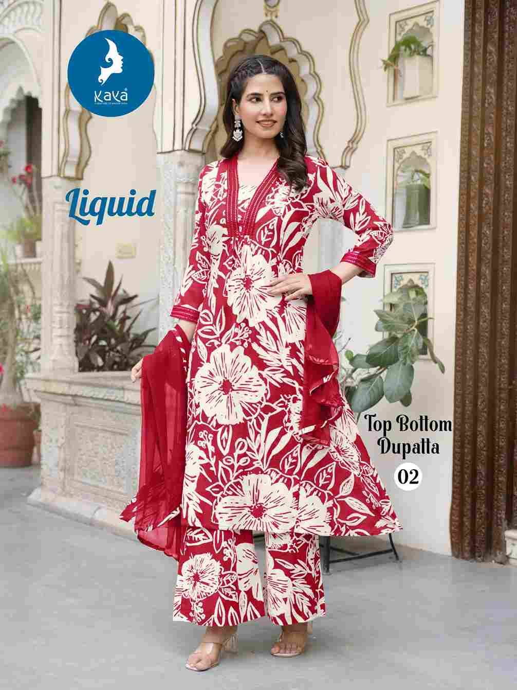 Liquid By Kaya 01 To 06 Series Beautiful Stylish Festive Suits Fancy Colorful Casual Wear & Ethnic Wear & Ready To Wear Rayon Print Dresses At Wholesale Price