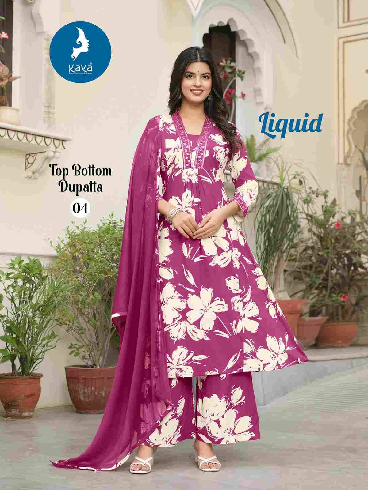 Liquid By Kaya 01 To 06 Series Beautiful Stylish Festive Suits Fancy Colorful Casual Wear & Ethnic Wear & Ready To Wear Rayon Print Dresses At Wholesale Price