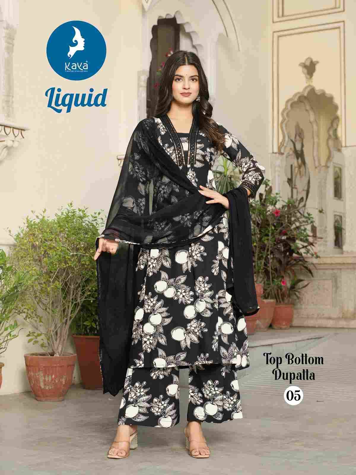 Liquid By Kaya 01 To 06 Series Beautiful Stylish Festive Suits Fancy Colorful Casual Wear & Ethnic Wear & Ready To Wear Rayon Print Dresses At Wholesale Price