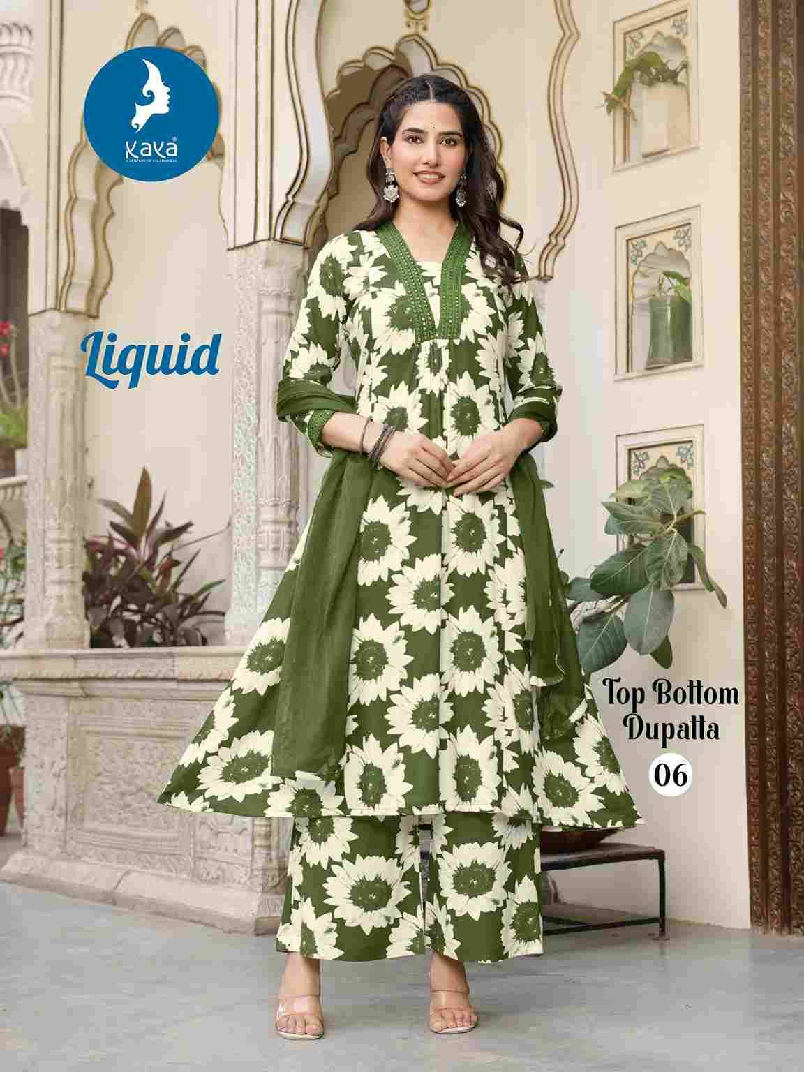 Liquid By Kaya 01 To 06 Series Beautiful Stylish Festive Suits Fancy Colorful Casual Wear & Ethnic Wear & Ready To Wear Rayon Print Dresses At Wholesale Price