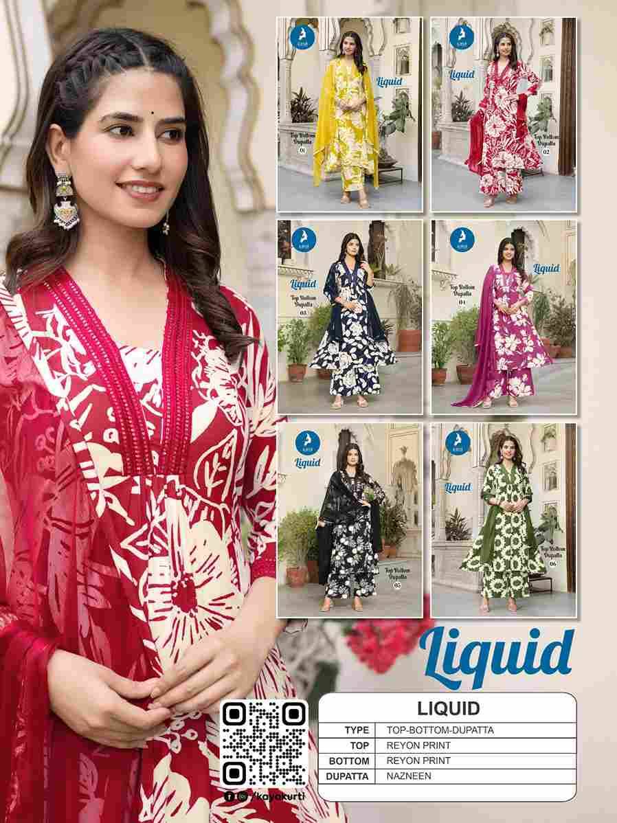 Liquid By Kaya 01 To 06 Series Beautiful Stylish Festive Suits Fancy Colorful Casual Wear & Ethnic Wear & Ready To Wear Rayon Print Dresses At Wholesale Price