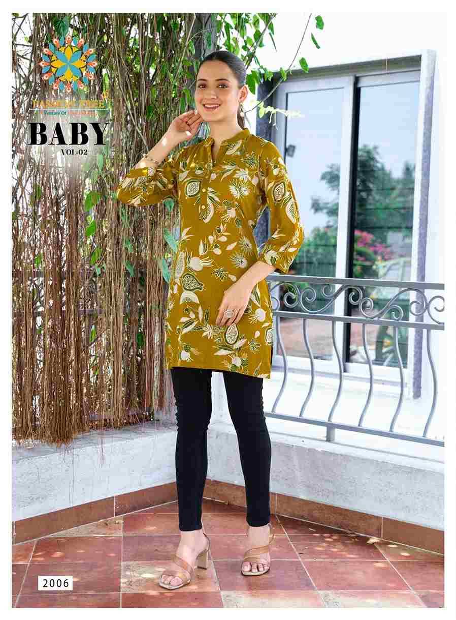 Baby Vol-2 By Passion Tree 2001 To 2012 Series Beautiful Stylish Fancy Colorful Casual Wear & Ethnic Wear Heavy Rayon Slub Tops At Wholesale Price