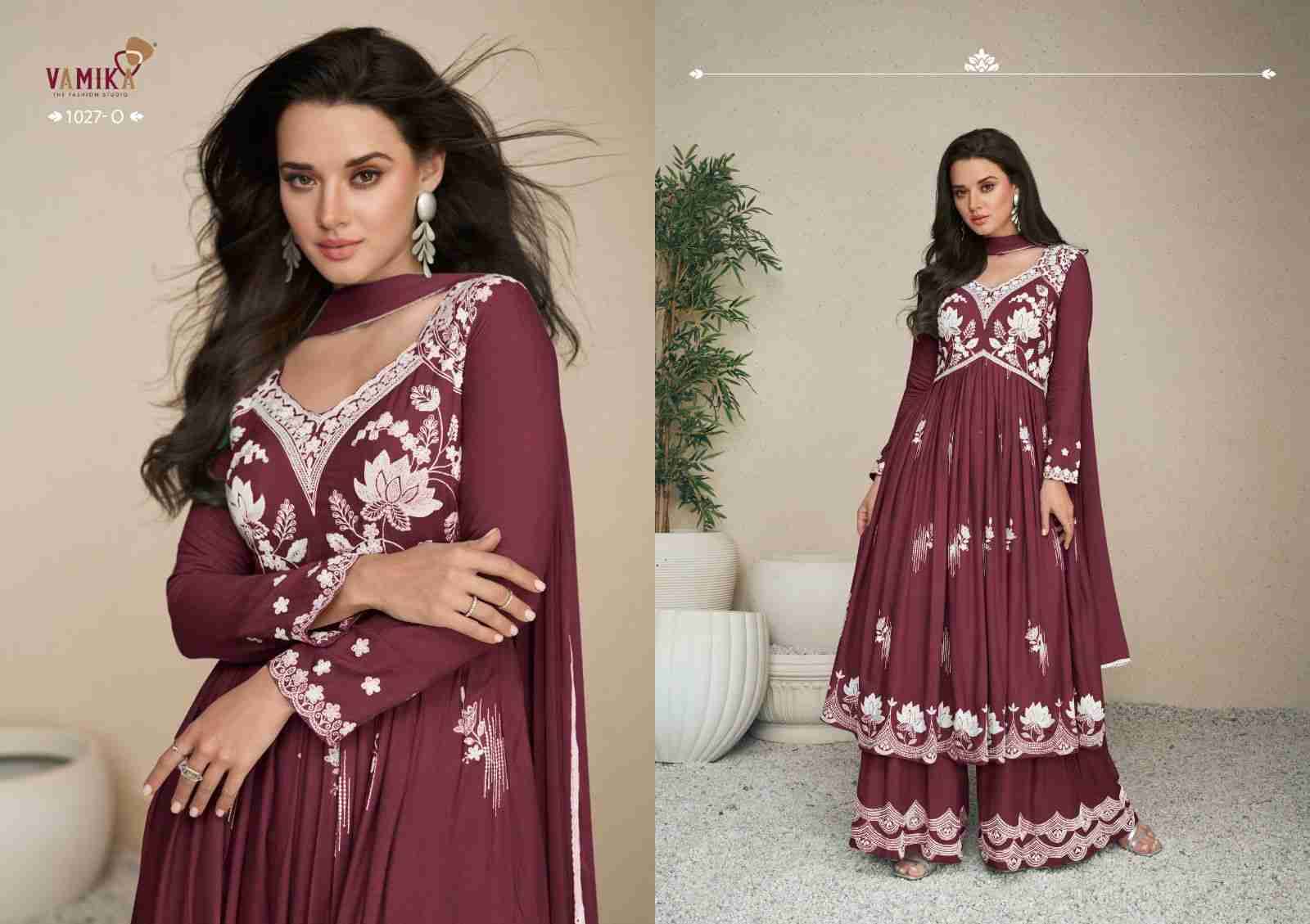 Lakhnavi Vol-5 Super Color By Vamika 1027-K To 1027-O Series Beautiful Stylish Sharara Suits Fancy Colorful Casual Wear & Ethnic Wear & Ready To Wear Pure Rayon Printed Dresses At Wholesale Price