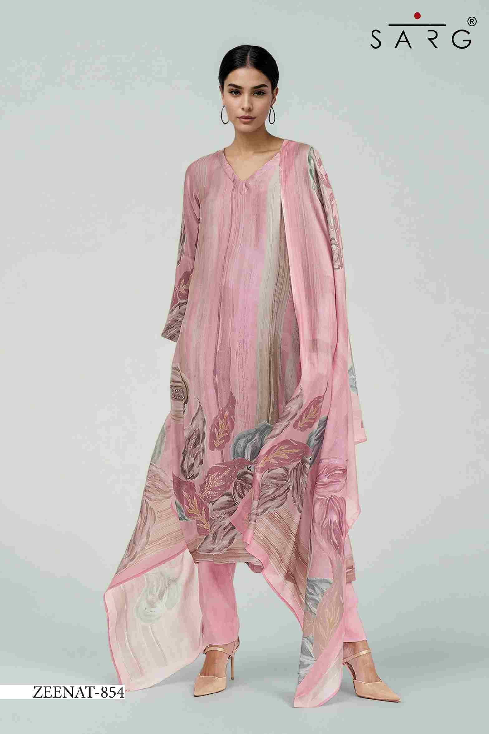 Zeenat By Sarg Beautiful Stylish Festive Suits Fancy Colorful Casual Wear & Ethnic Wear & Ready To Wear Pure Lawn Cotton Digital Print Dresses At Wholesale Price