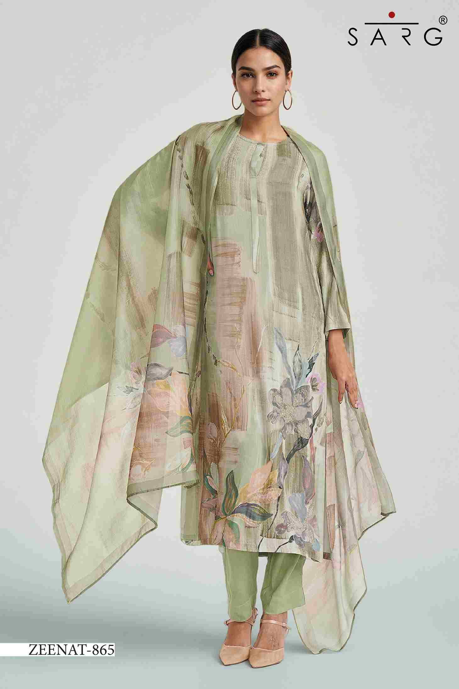 Zeenat By Sarg Beautiful Stylish Festive Suits Fancy Colorful Casual Wear & Ethnic Wear & Ready To Wear Pure Lawn Cotton Digital Print Dresses At Wholesale Price