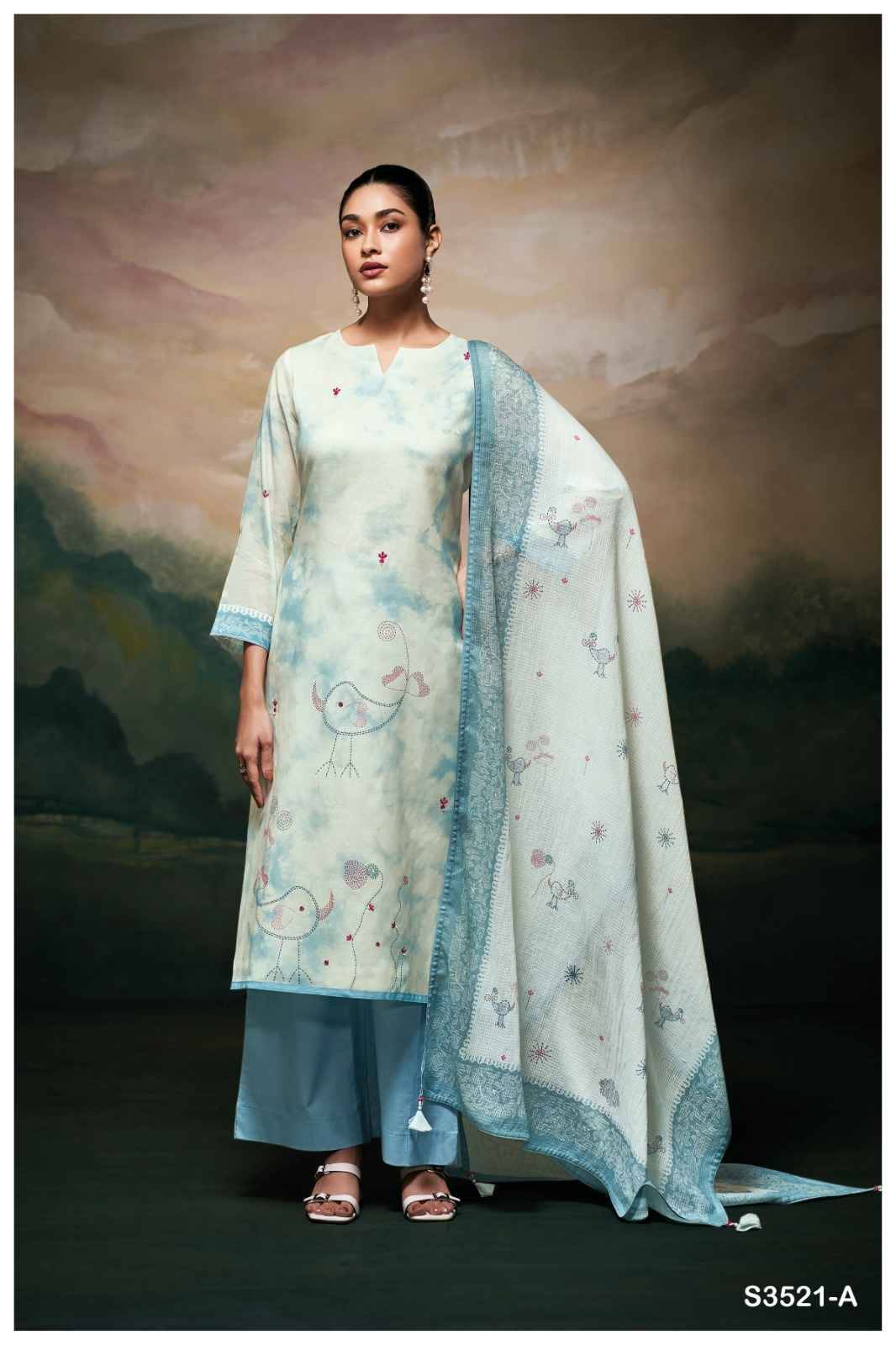 Meela-3521 By Ganga Fashion 3521-A To 3521-D Series Beautiful Festive Suits Colorful Stylish Fancy Casual Wear & Ethnic Wear Pure Mal Dresses At Wholesale Price