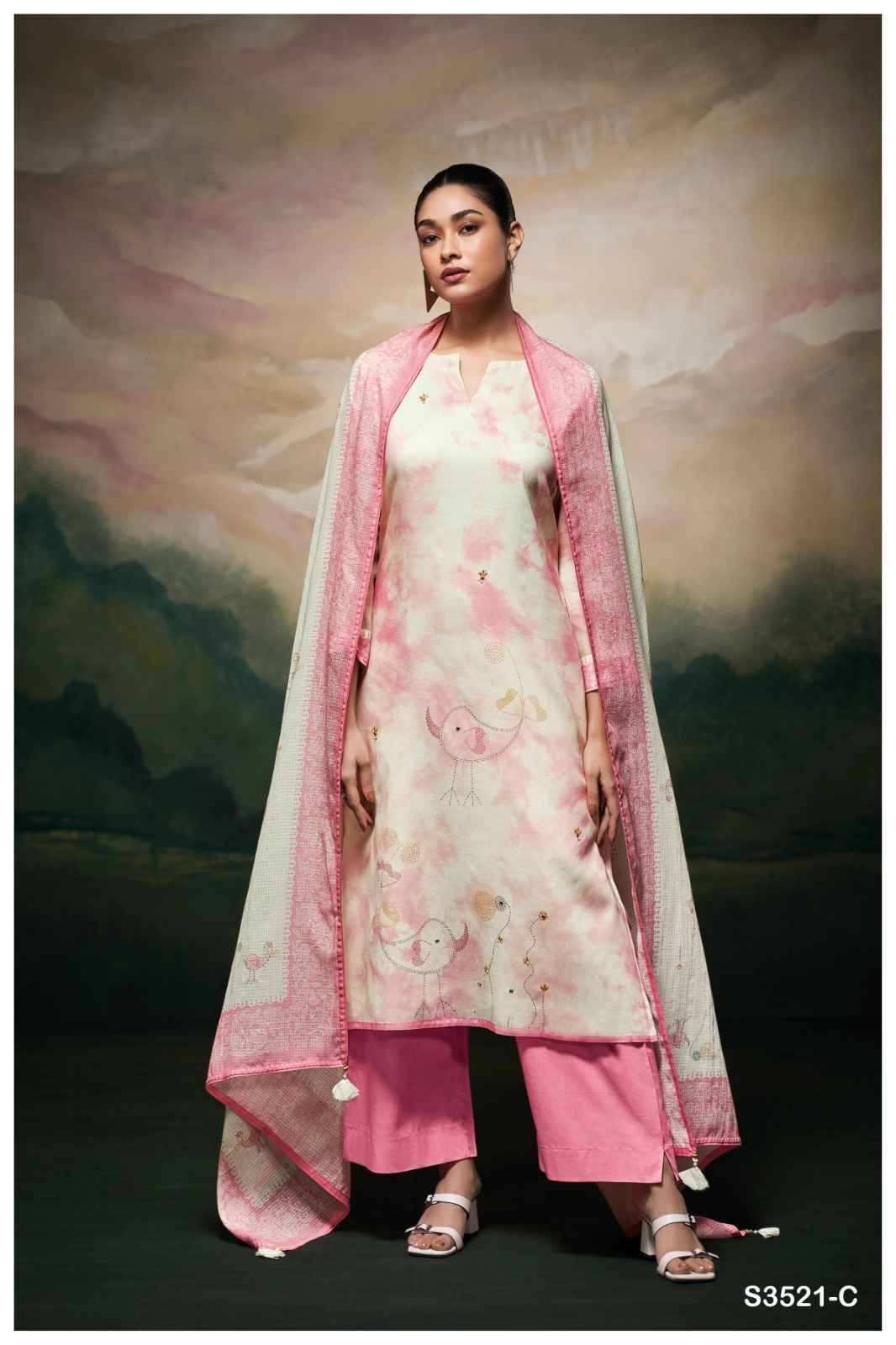 Meela-3521 By Ganga Fashion 3521-A To 3521-D Series Beautiful Festive Suits Colorful Stylish Fancy Casual Wear & Ethnic Wear Pure Mal Dresses At Wholesale Price