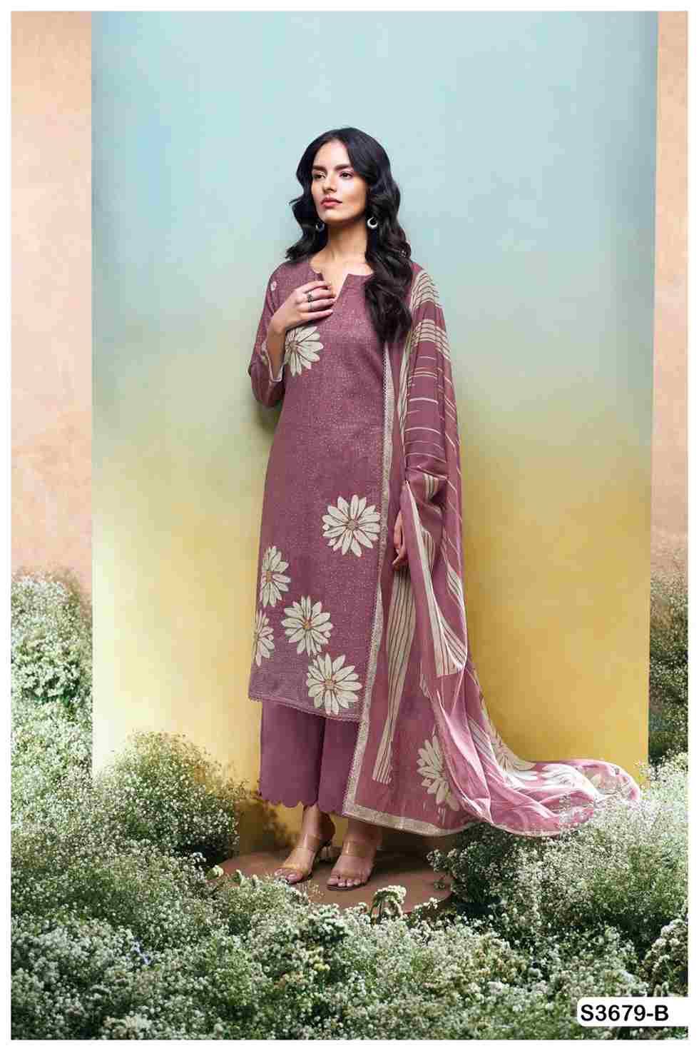Kalani-3679 By Ganga Fashion 3679-A To 3679-D Series Beautiful Festive Suits Colorful Stylish Fancy Casual Wear & Ethnic Wear Pure Cotton Linen Dresses At Wholesale Price