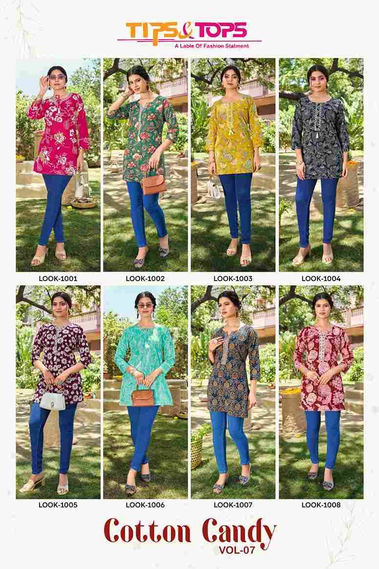 Cotton Candy Vol-7 By Tips And Tops 1001 To 1008 Series Designer Stylish Fancy Colorful Beautiful Party Wear & Ethnic Wear Collection Cotton Tops At Wholesale Price