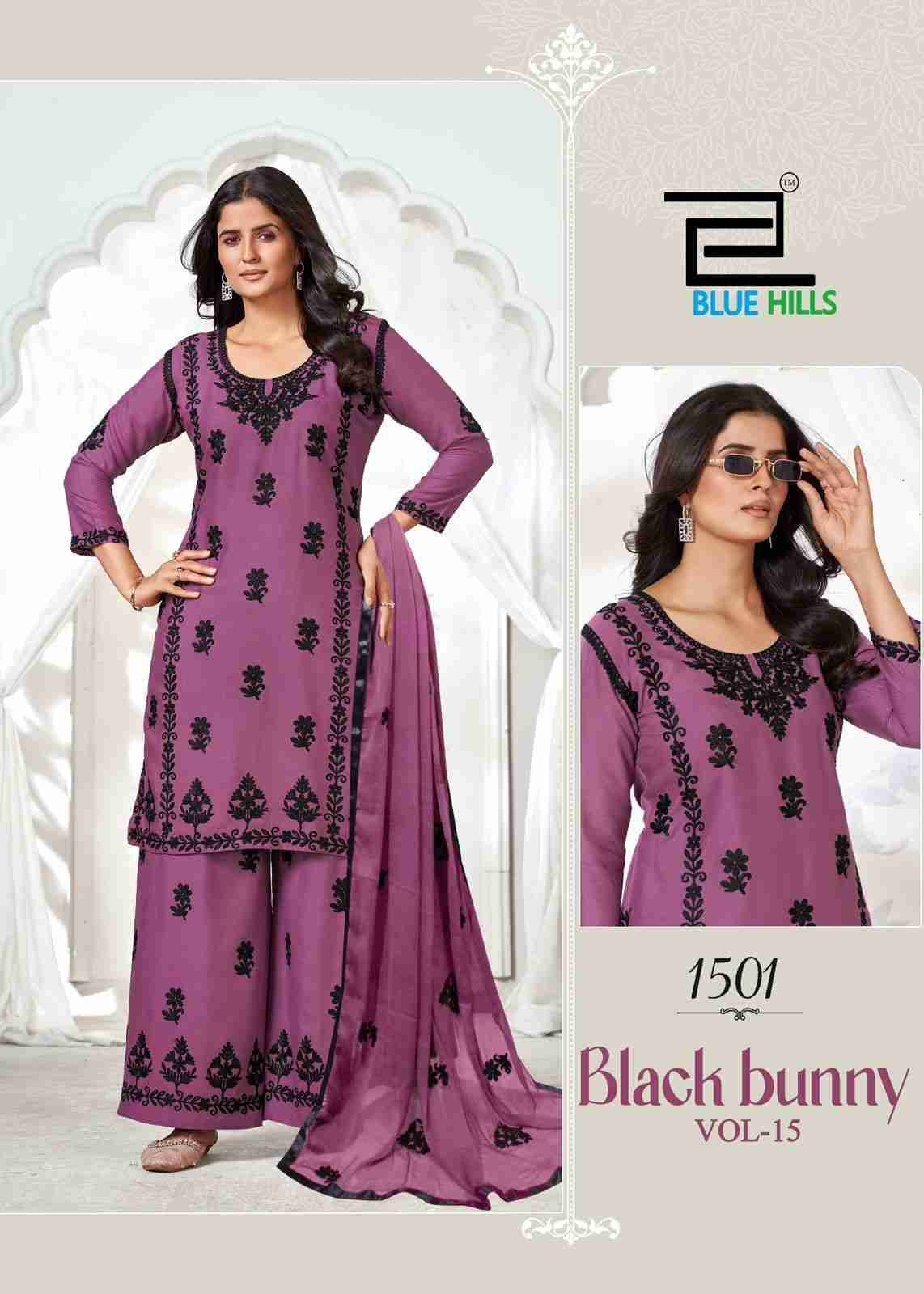 Black Bunny Vol-15 By Blue Hills 1501 To 1505 Series Beautiful Festive Suits Stylish Fancy Colorful Casual Wear & Ethnic Wear Rayon Foil Print Dresses At Wholesale Price