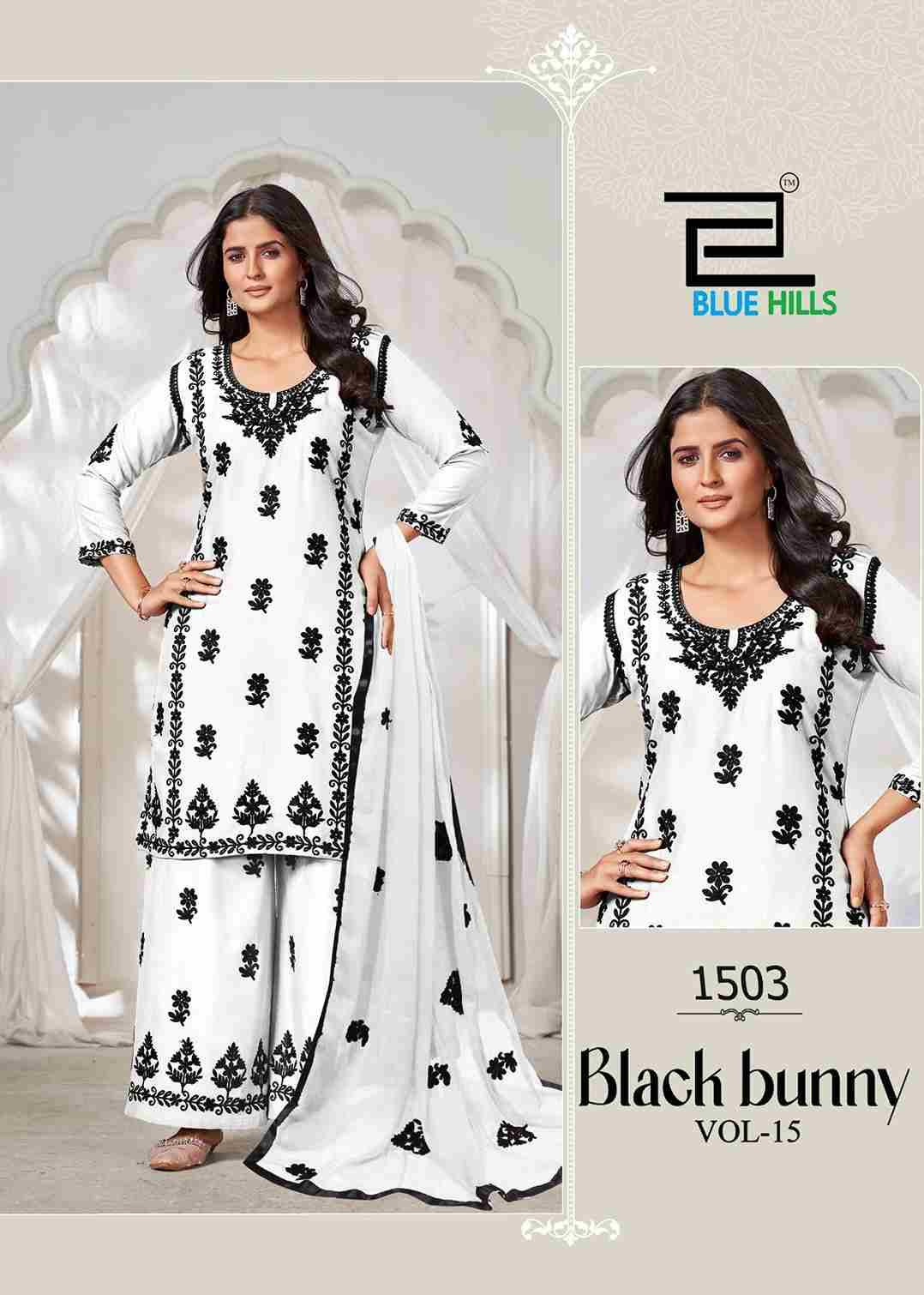 Black Bunny Vol-15 By Blue Hills 1501 To 1505 Series Beautiful Festive Suits Stylish Fancy Colorful Casual Wear & Ethnic Wear Rayon Foil Print Dresses At Wholesale Price