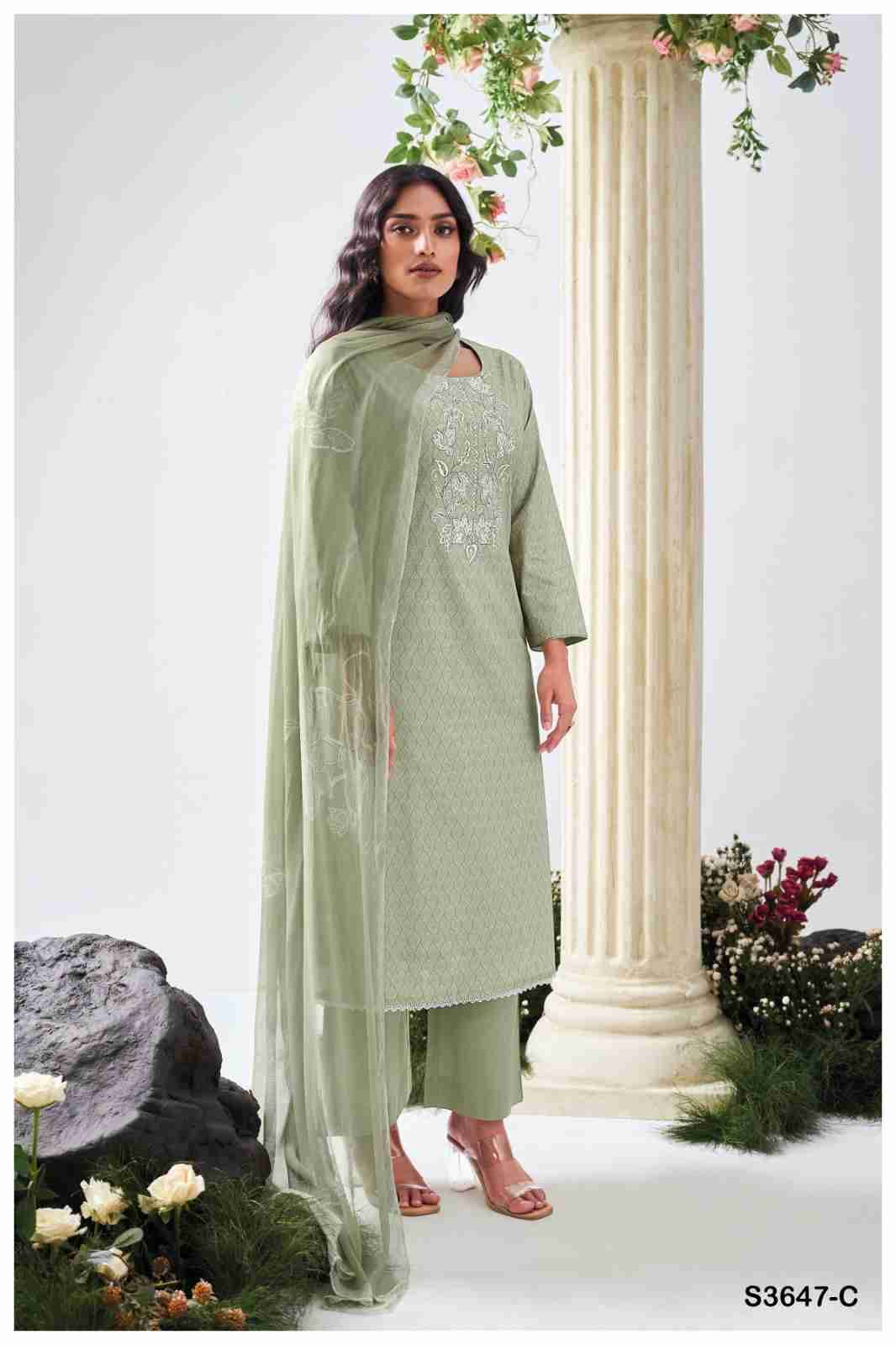 Nagma-3647 By Ganga Fashion 3647-A To 3647-D Series Beautiful Festive Suits Colorful Stylish Fancy Casual Wear & Ethnic Wear Pure Cotton Dresses At Wholesale Price