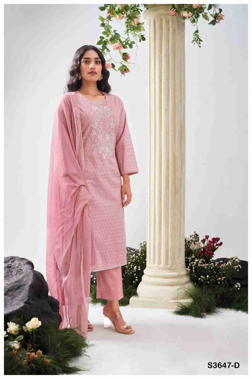 Nagma-3647 By Ganga Fashion 3647-A To 3647-D Series Beautiful Festive Suits Colorful Stylish Fancy Casual Wear & Ethnic Wear Pure Cotton Dresses At Wholesale Price